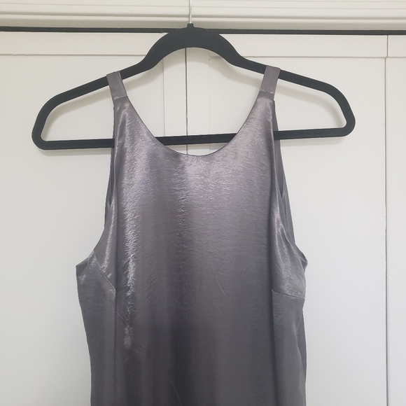 SOLD Banana Republic Heritage Silver Asymmetrical Slip Dress size 8 - Picture 5 of 9